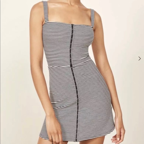 Reformation Nellie Hook Eye Striped Mini Dress - Picture 3 of 4